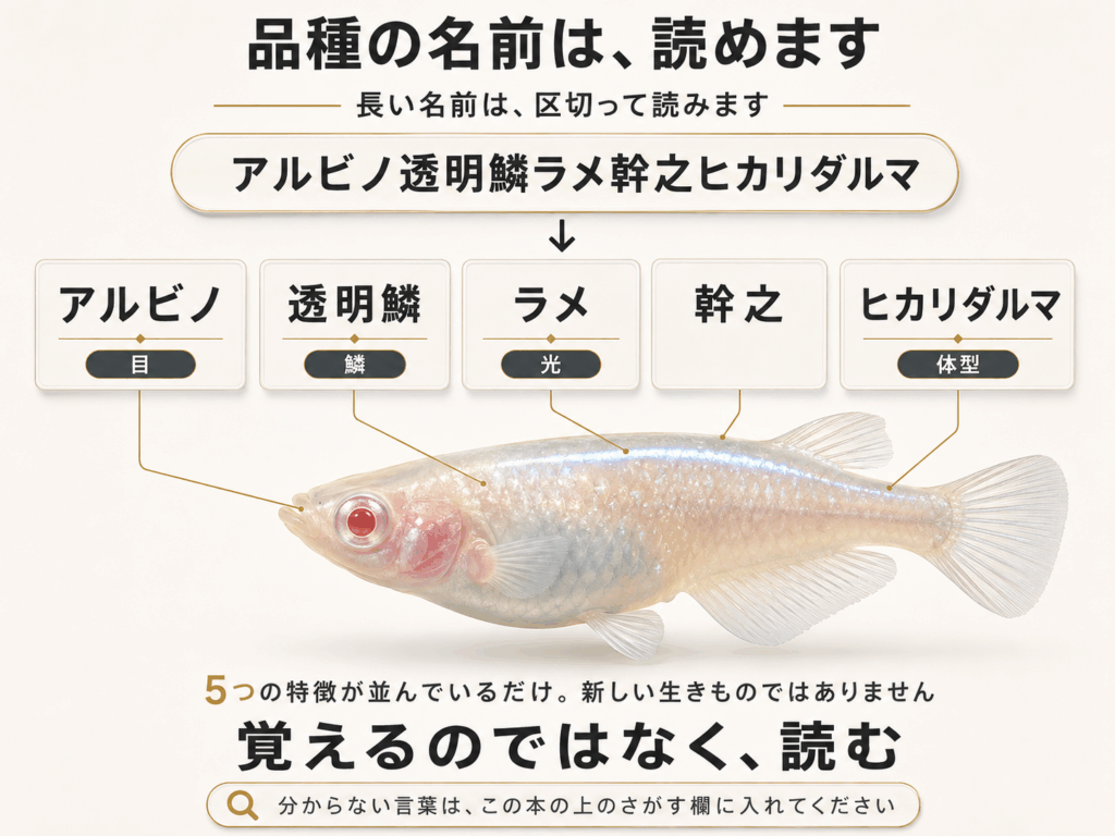 品種の名前は、読めます